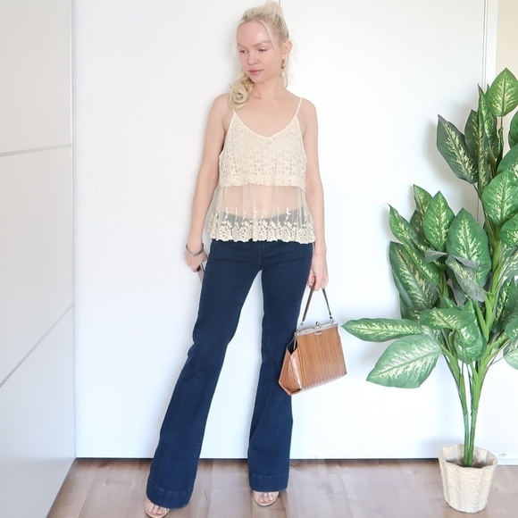 ASTR spagetti strap partly see trough lace top - Picture 7 of 8